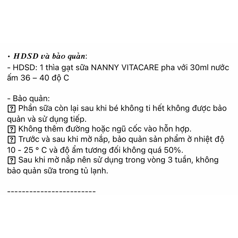 Sữa dê Nanny Vitacare số 1,2,3 ,4 hộp 800g xuất xứ LB Nga