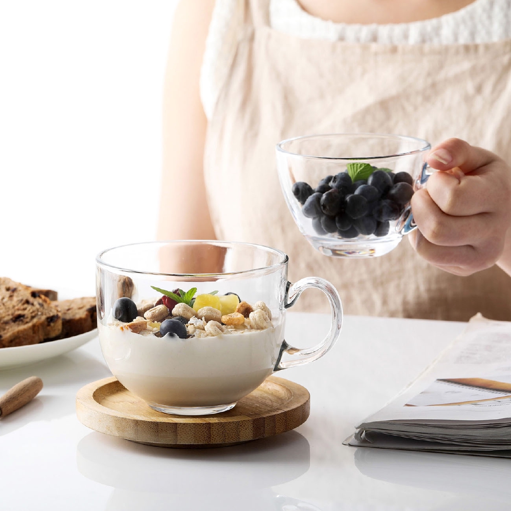 Tô Thủy Tinh Trong Suốt Đựng Nước Ép salad Tiện Dụng Kính