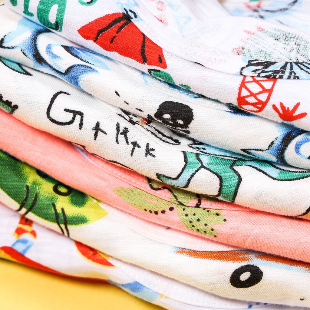 SET 3 BỘ BA LỖ SỢI TRE HỌA TIẾT BÉ TRAI MỀM MÁT 11-33KG BIGBABY SHOP