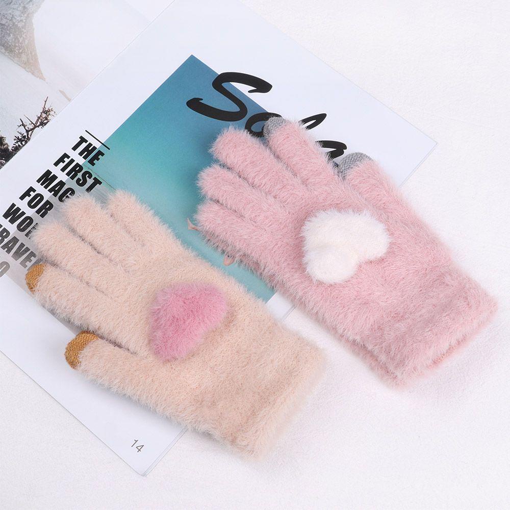 CACTU Găng Tay Len Hở Ngón Giữ Ấm Mềm Mại