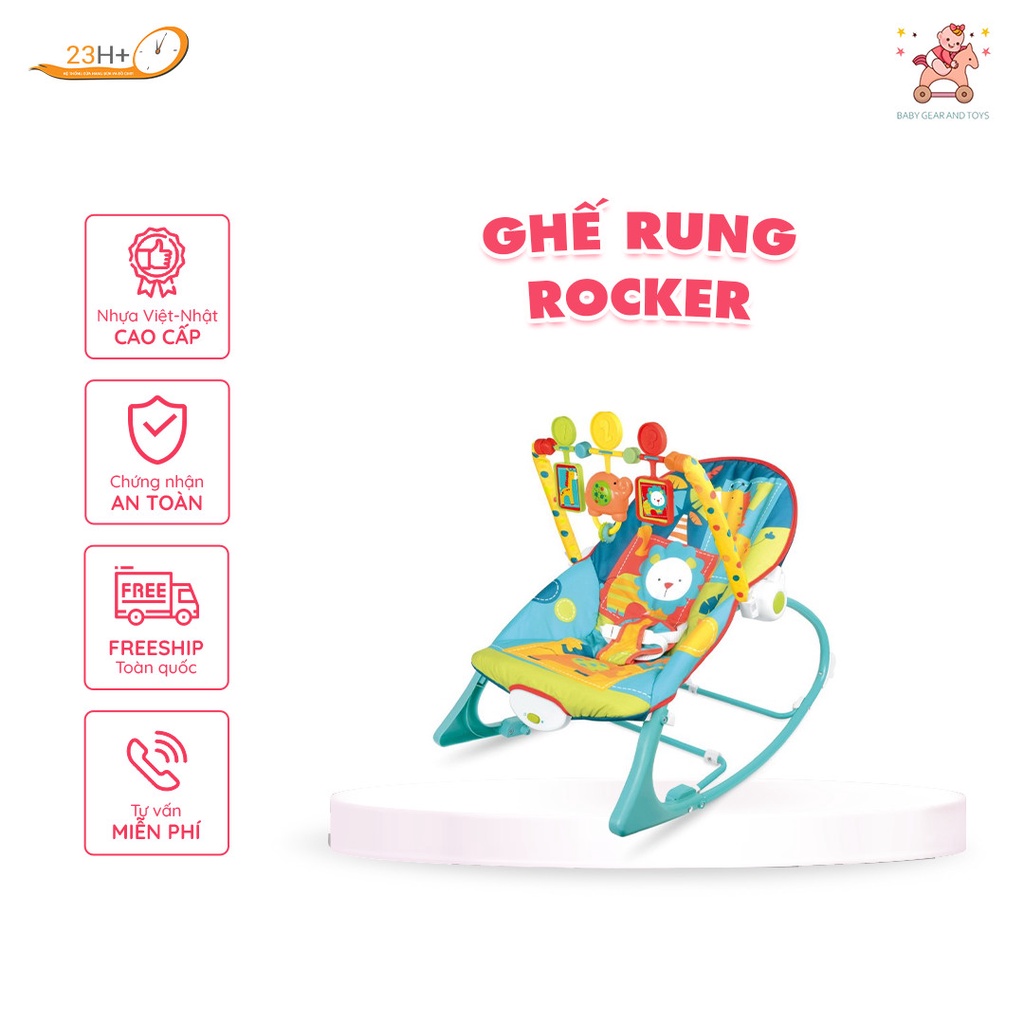 Ghế Rung Cho Bé Màu Xanh/Hồng Nhựa Việt Nhật Rocker - Hàng Chính Hãng