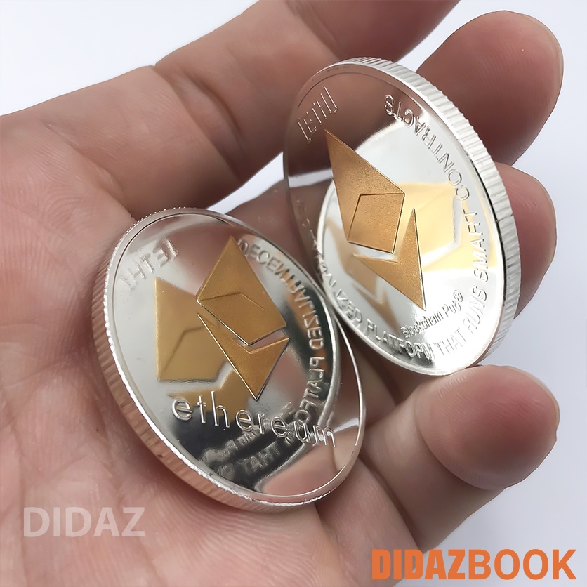 Đồng Xu Ethereum - Ether - ETH phiên bản giới hạn , Bitcoin mạ vàng, bạc 24k đồ lưu niệm,trang trí,sưu tầm,ETH02