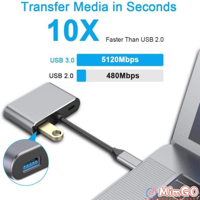 Trạm Docking Trạm Usbc In To Type-C 4 Hdmi + Vga 1