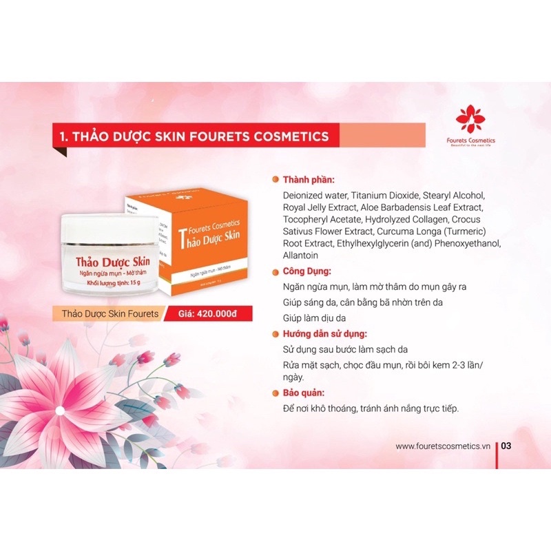 Thảo Dược Ngăn Ngừa Mụn Mờ Thâm Chính Hãng Fourets Cosmetics 15g