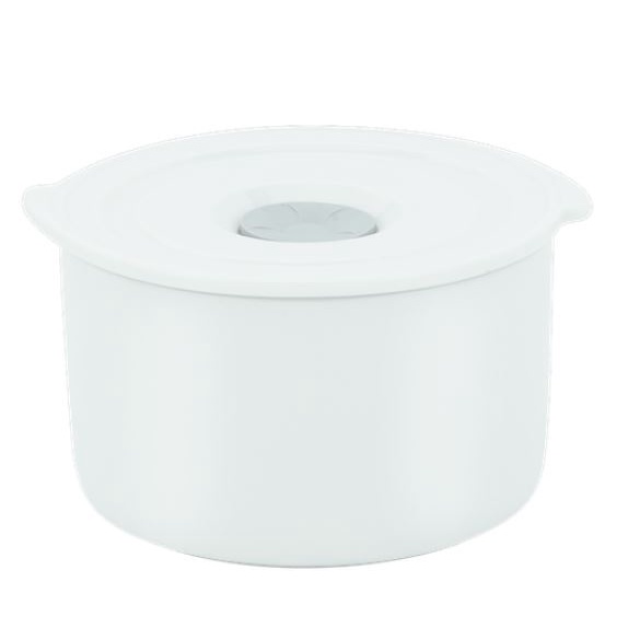 Hộp Cơm, Đựng Thực Phẩm Tròn Giữ Nhiệt Sứ Dưỡng Sinh Minh Long - 11 cm - Màu Trắng