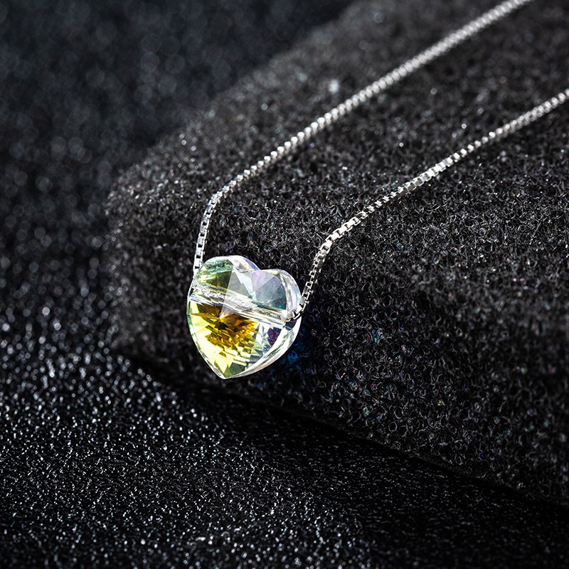 Dây chuyền  mặt trái pha lê swarovski xỏ ngang cao cấp