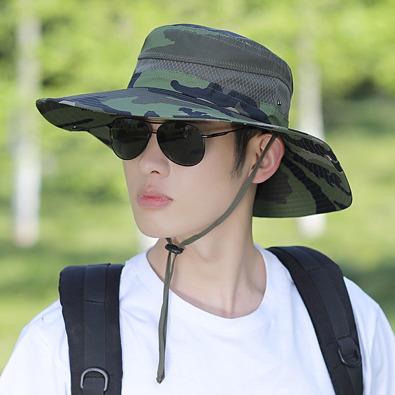 Nón Tai Bèo Vành Rộng Họa Tiết Rằn Ri Cá Tính Cho Nam