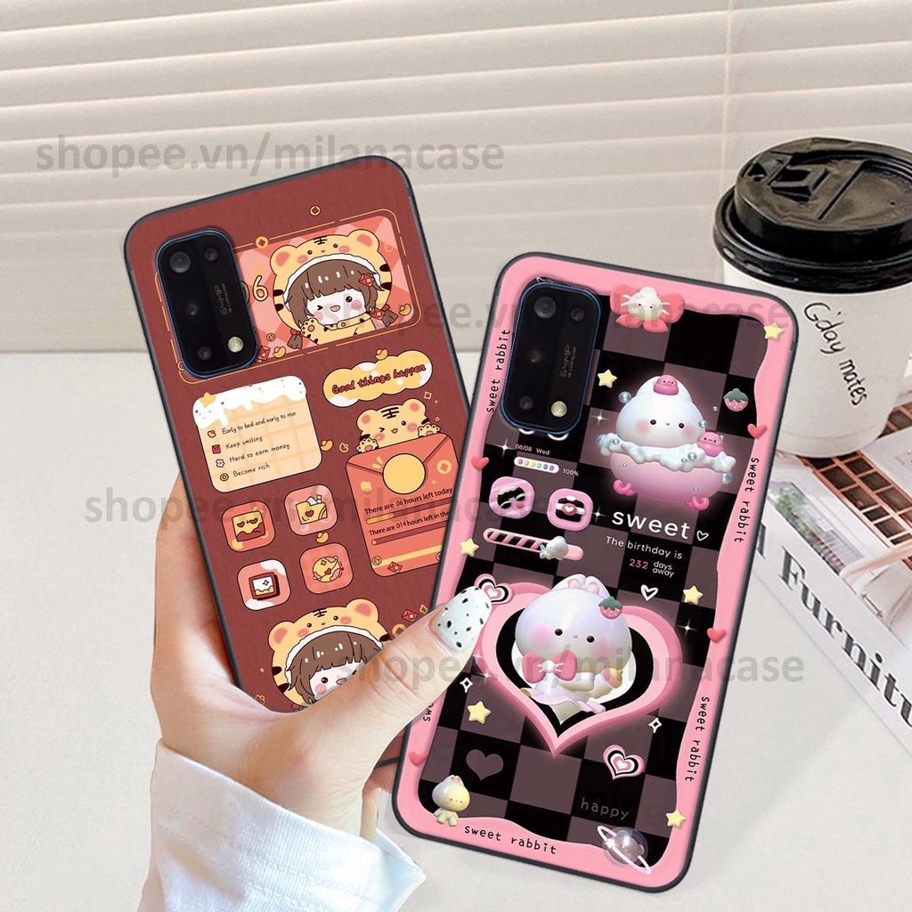 Ốp Realme 7 / 7 Pro hình đồng hồ icon gấu mèo cute cực dễ thương ngộ nghĩnh