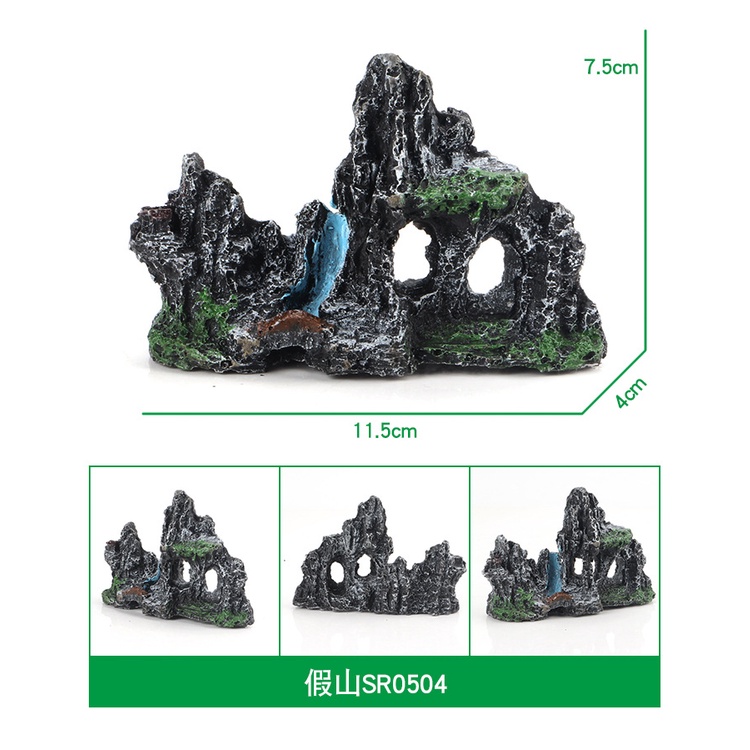 Hòn Non Bộ Mini Bằng Nhựa resin Trang Trí Bể Cá