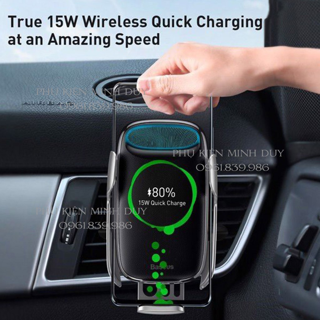 Đế giữ điện thoại tích hợp sạc nhanh không dây dùng cho xe hơi Baseus Milky Way Electric Bracket Wireless Charger 15W | BigBuy360 - bigbuy360.vn