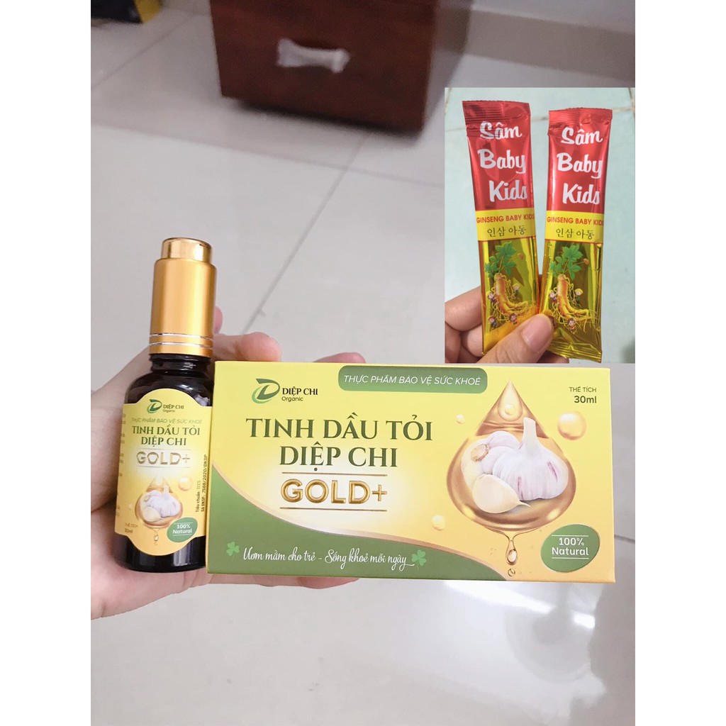 Tinh Dầu Tỏi Diệp Chi Gold  - Tặng 2 gói Sâm Baby Kids cho bé yêu