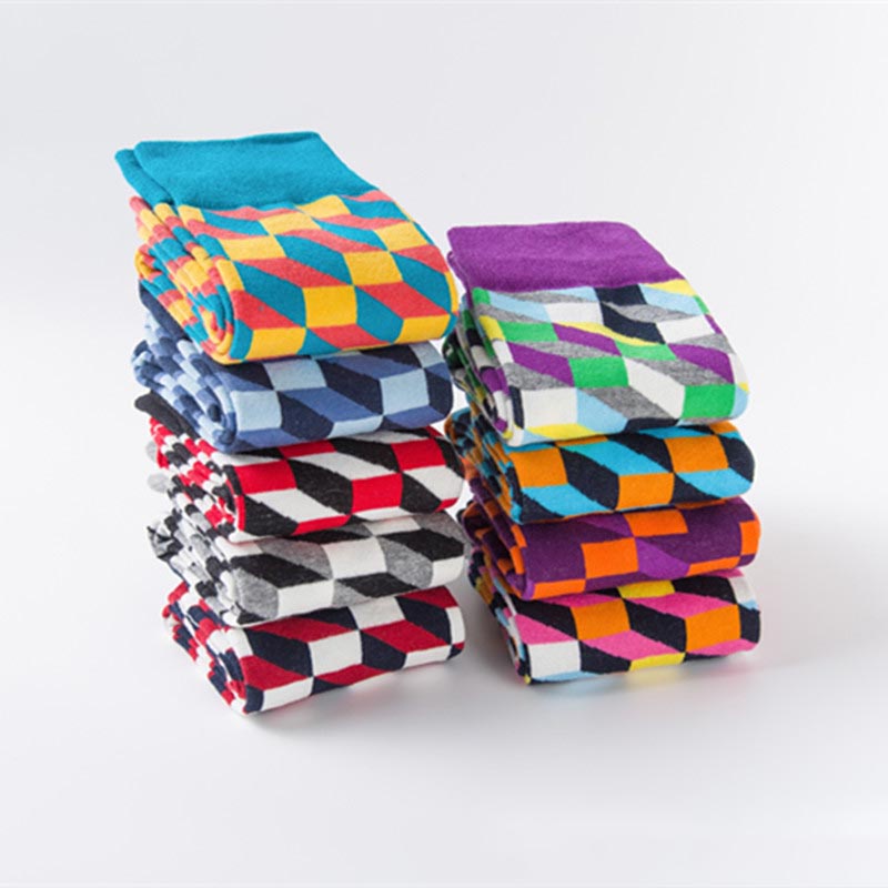 Vớ Cotton Siêu Mỏng Hình Vuông Ba Chiều Đính Kim Cương Siêu Lớn Quyến Rũ Cho Nam