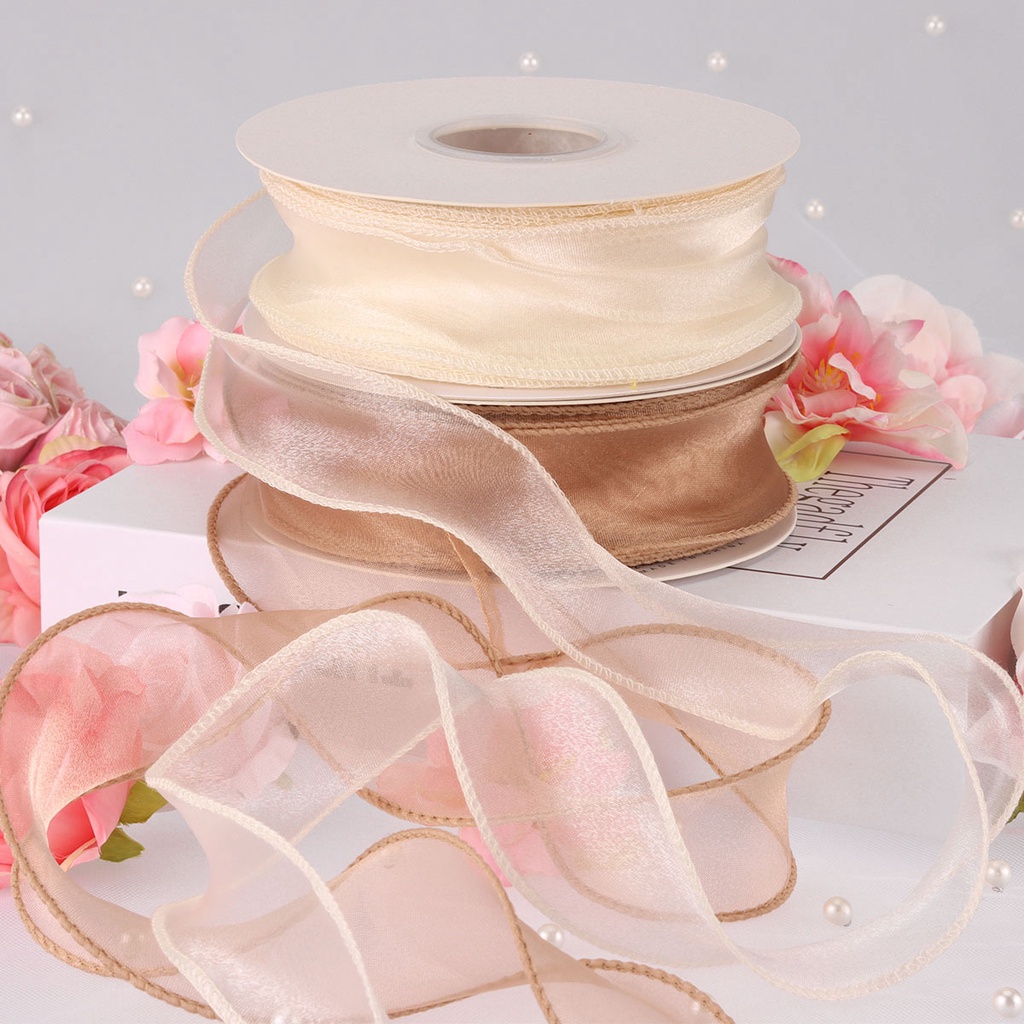 Dây Ruy Băng Màu Vàng 9M Trang Trí Bó Hoa Xinh Xắn