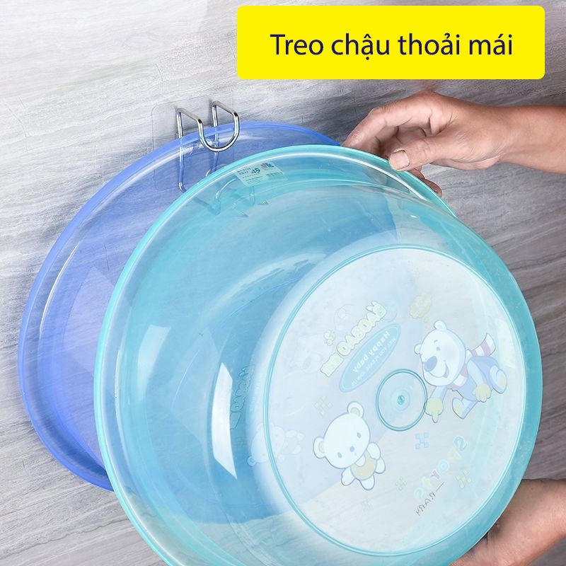 Móc Dán Tường Treo Chậu, Thau , Thớt, Đồ dùng phòng tắm, Nhà bếp - Inox thép không gỉ keo dính siêu chắc