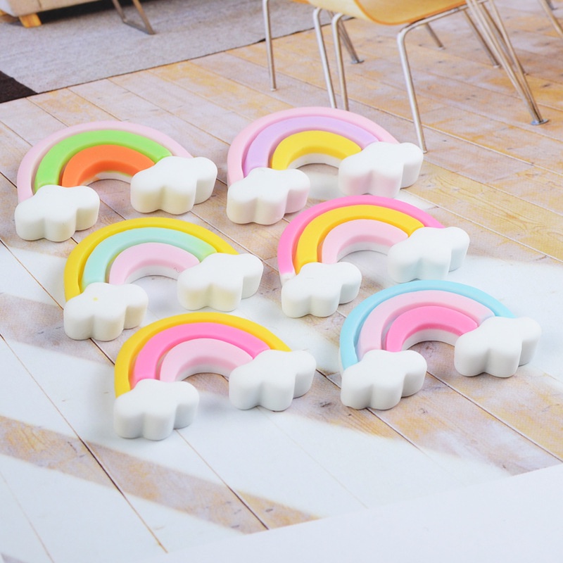 Charm cầu vồng dán ốp điện thoại, trang trí đồ dùng, slime DIY
