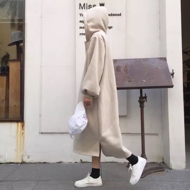 sẵn Váy hoodie nữ chất dày có lót bông