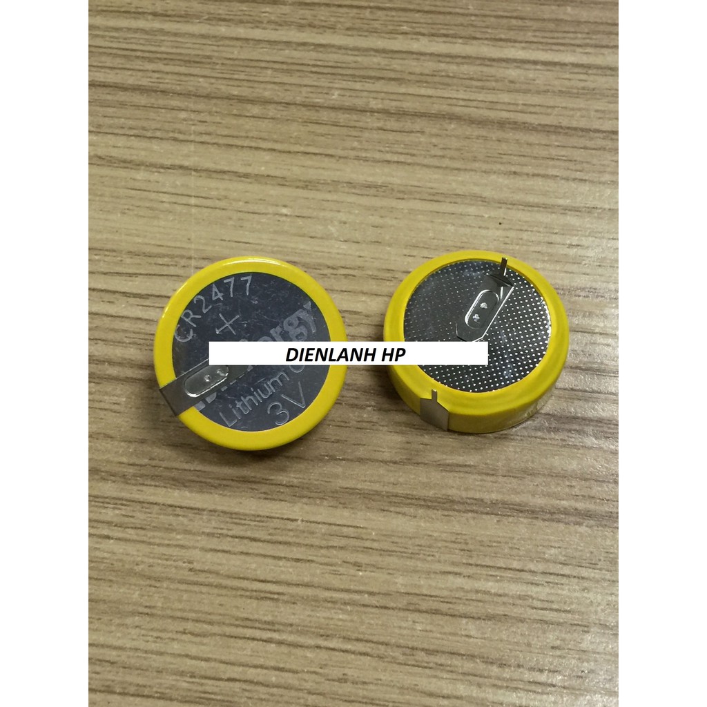 Pin hàn sẵn chân CR2477  , Pin Nồi cơm điện cao tần IH nội địa Nhật Bản Loại dày 7.7mm