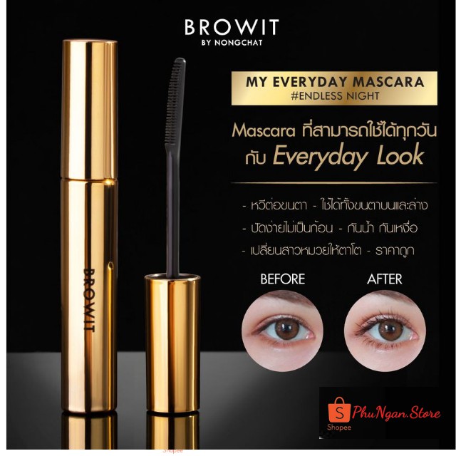 (Sẵn 3 loại-1 đầu, 2 đầu)Chuốt mi Mascara Nongchat hãng BROWIT Thái Lan (2in1 Universal, Professional Dou, My Everyday)