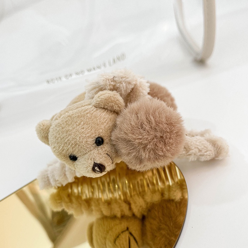 Kẹp tóc hình gấu nhồi bông phong cách Hàn Quốc dễ thương cho nữ