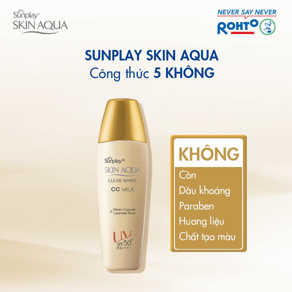 Sữa chống nắng tạo nền Sunplay Skin Aqua Clear White CC Milk 25g