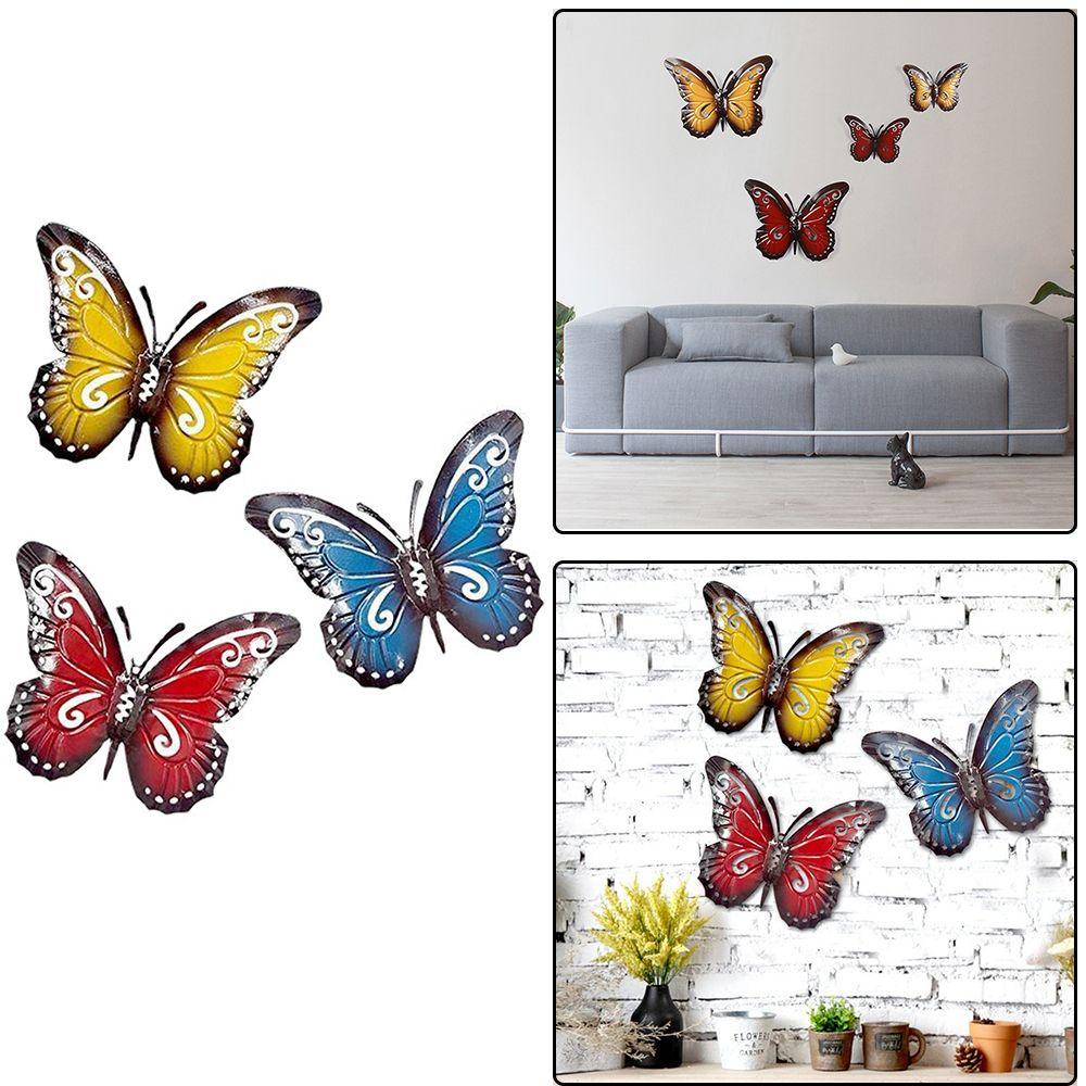 CONOPERY Bộ 3 Phụ Kiện Trang Trí Tường Hình Bướm Nhiều Màu Sắc