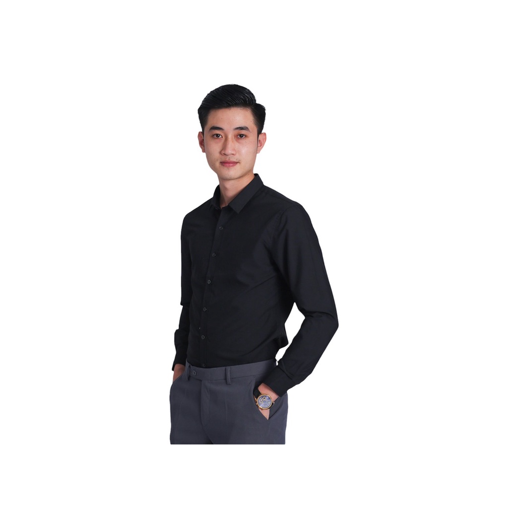 Áo sơ mi nam Đen Phananh 4man's dài tay dáng ôm body Hàn Quốc cao cấp