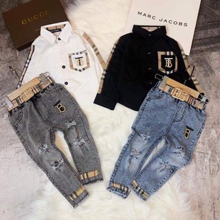 Set bộ kèm thắt lưng cho bé trai