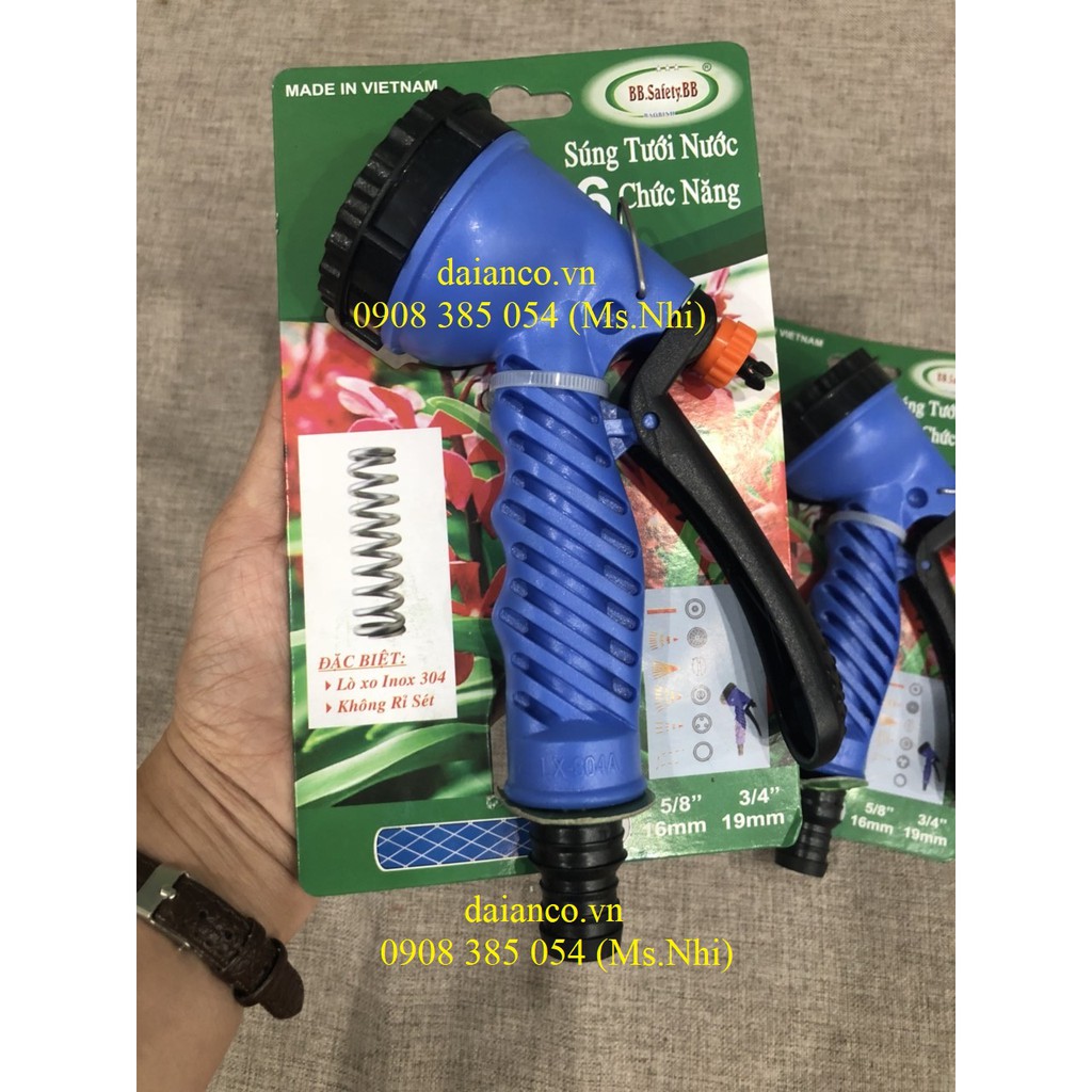 Vòi xịt nước tưới tiêu đa năng 6 chức năng tiện dụng- Hình thật, hàng sẵn