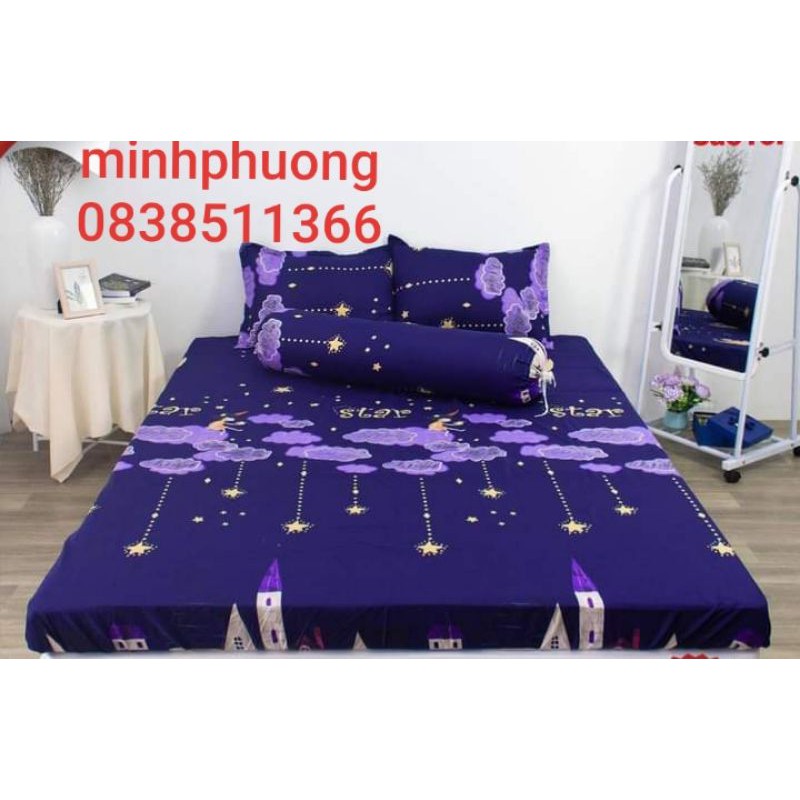 Bộ ga gối m6/m8 drap giường poly, ga trải giường cute + 2 vỏ gối nằm cute mẫu mã đa dạng, đủ kích thước