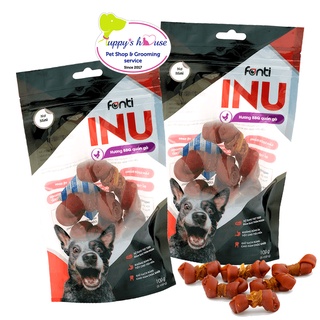Xương gặm sạch răng Fonti Inu dành cho chó_Hương BBQ quấn gà_túi 100gr