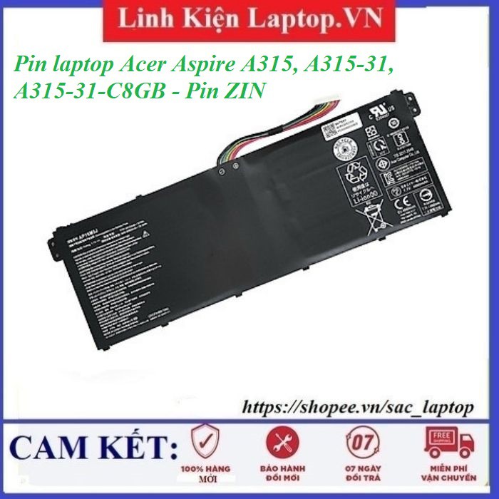[Mã 1511ELSALE hoàn 7% đơn 300K] ⚡️[Pin zin]Pin laptop Acer Aspire A315, A315-31, A315-31-C8GB
