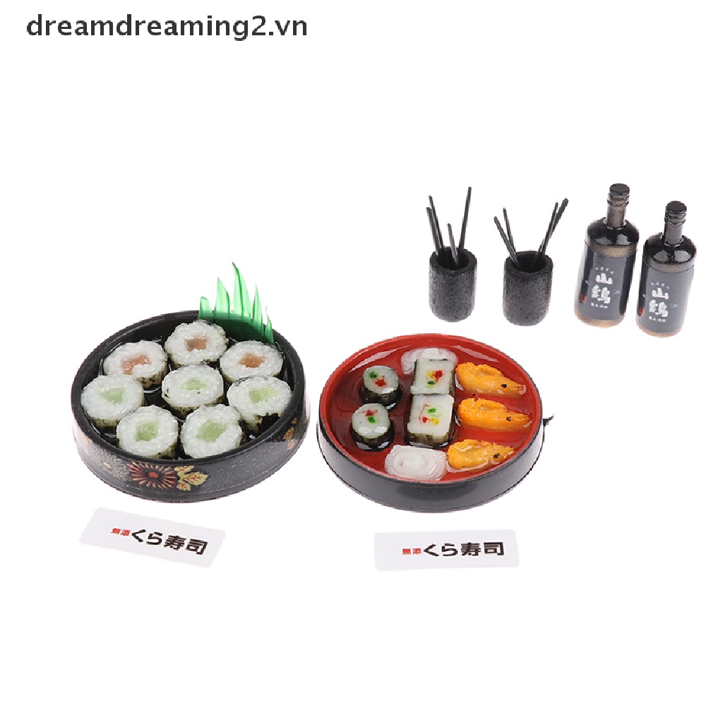 Mô Hình Hộp Cơm sushi Mini Phong Cách Nhật Bản Cho Nhà Búp Bê