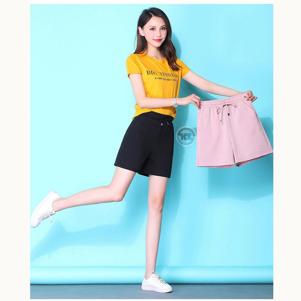 Quần short nữ đẹp, quần đùi nữ vải đũi hàn cao cấp không phai màu, không nhàu, nhẹ nhàng, mát mẻ | BigBuy360 - bigbuy360.vn