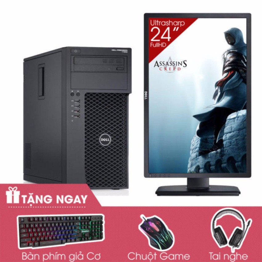 Máy tính để bàn DELL PRECISION T1650 MT + Màn hình Dell 24inch UltraSharp (Core I5 3470, 8GB, SSD120GB,HDD1TB)+Quà Tặng | BigBuy360 - bigbuy360.vn