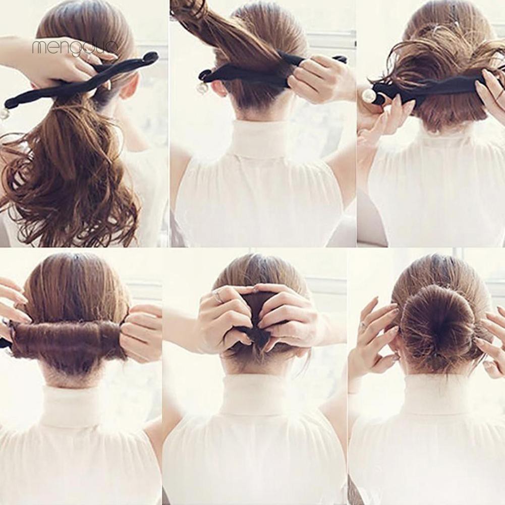 Set 4 Mút Xốp Tạo Kiểu Tóc Hình Bánh Donut Nhanh Chóng Dành Cho Nữ