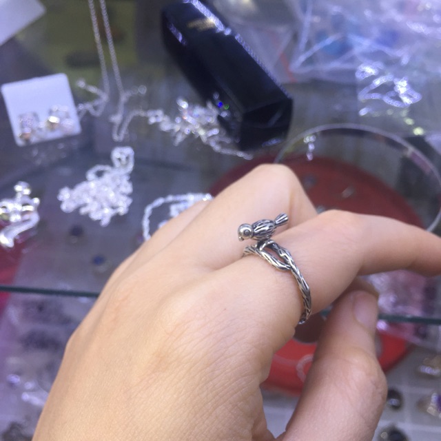 Nhẫn bạc thái hình chú chim nhỏ