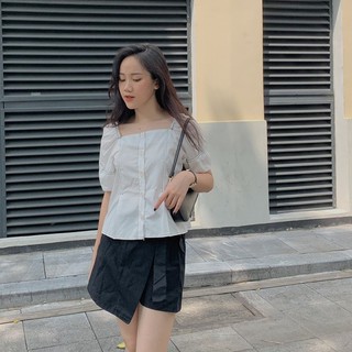 Áo cổ vuông chỉ nổi tay ghép SA349 1994closet