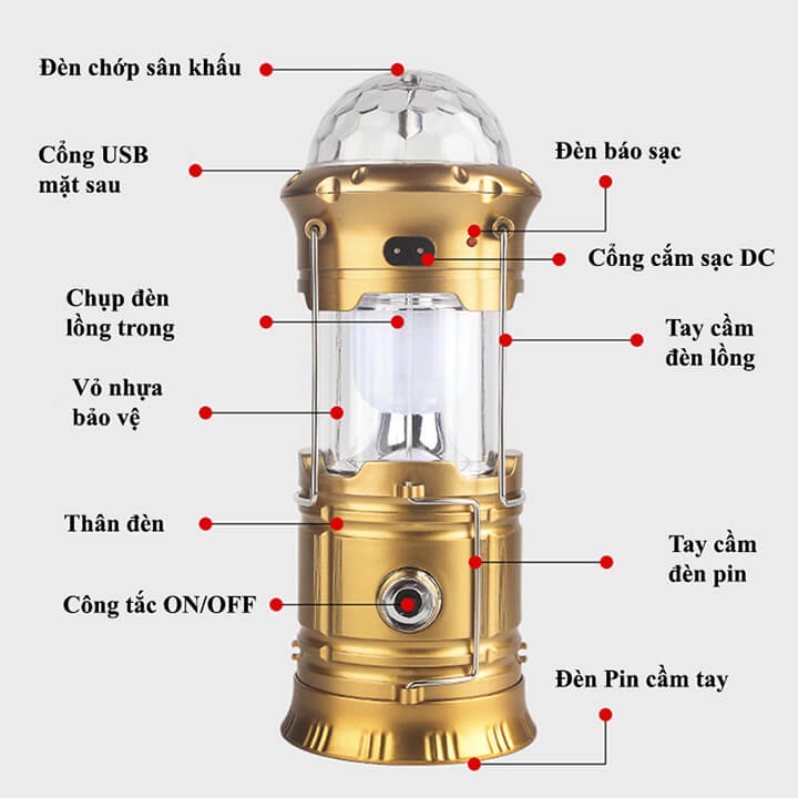 Đèn Pin Cầm Tay  Siêu Sáng Đa Năng 4 Trong 1 Chớp Led Xoáy, Đèn Pin Xách Tay Kiềm Sạc Dự Phòng