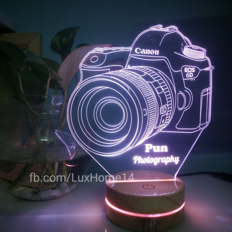 Đèn Led 3D 16 Màu Mẫu Máy Ảnh Canon 6D -Khắc Tên Theo Yêu Cầu -Quà Tặng Độc Đáo Ý Nghĩa