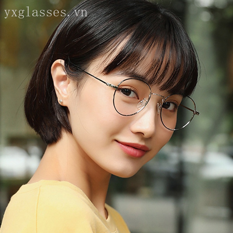 RUISIMO Mắt kính gọng kim loại hình oval cỡ nhỏ cổ điển thời trang cho nam nữ JY8280