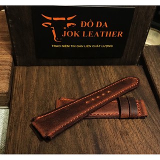 dây đồng hồ da bò casio 1200 màu sáp nâu