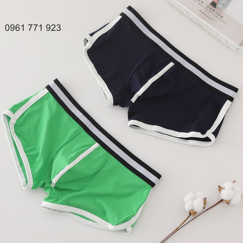 Quần Lót Nam Cao Cấp Cotton Đùi Boxer nhập khẩu hàng xịn, Quần sịp sam coton boxer đẹp màu đen đỏ trắng vàng xanh xám