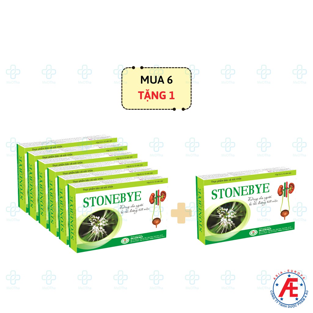 Stonebye - Hỗ trợ Giảm Sỏi thận, Sỏi tiết niệu, Sỏi bàng quang, Tiểu rắt, Tiểu buốt, Bí tiểu (Hộp 30 viên) [Chính Hãng]