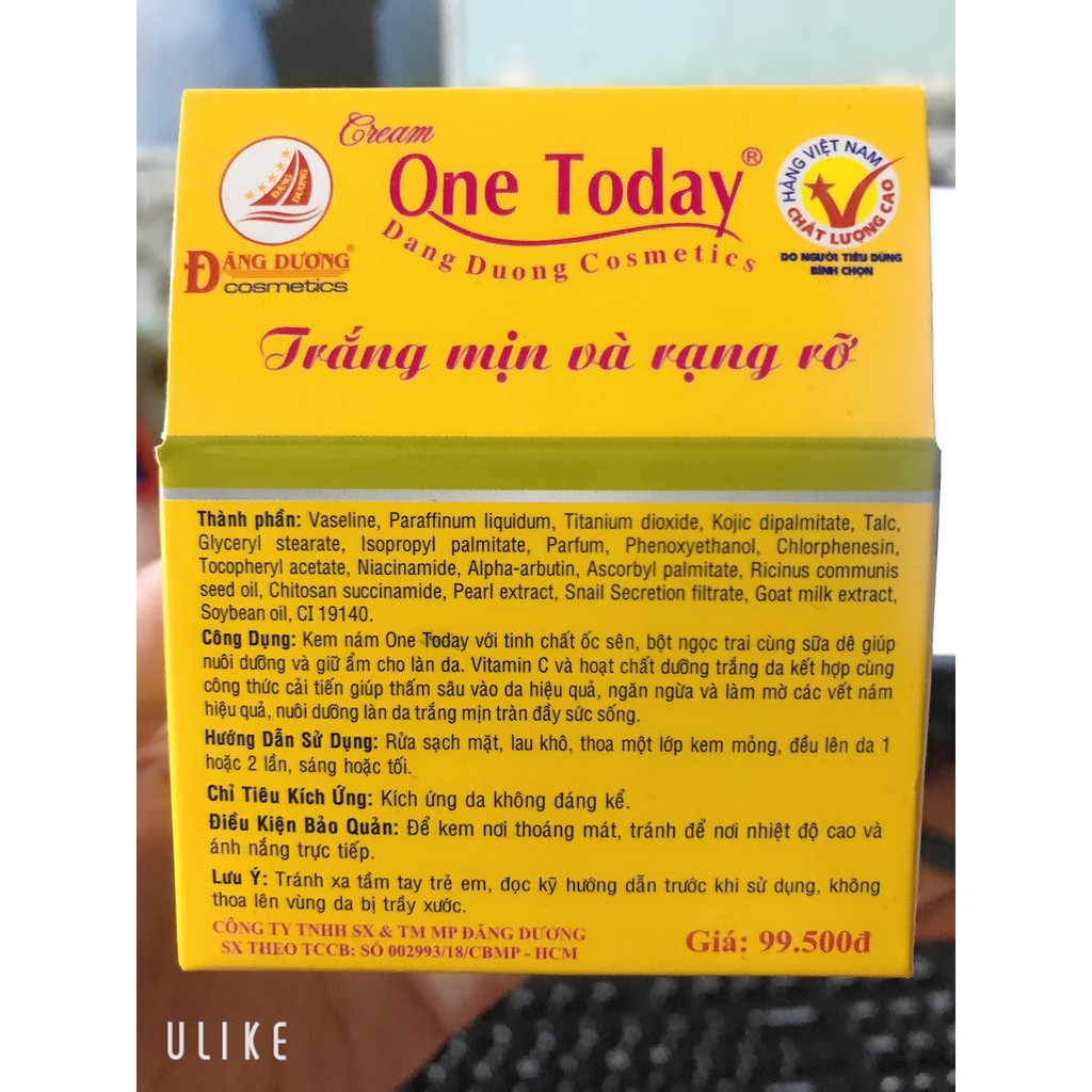 kem ốc sên one today nám 9g