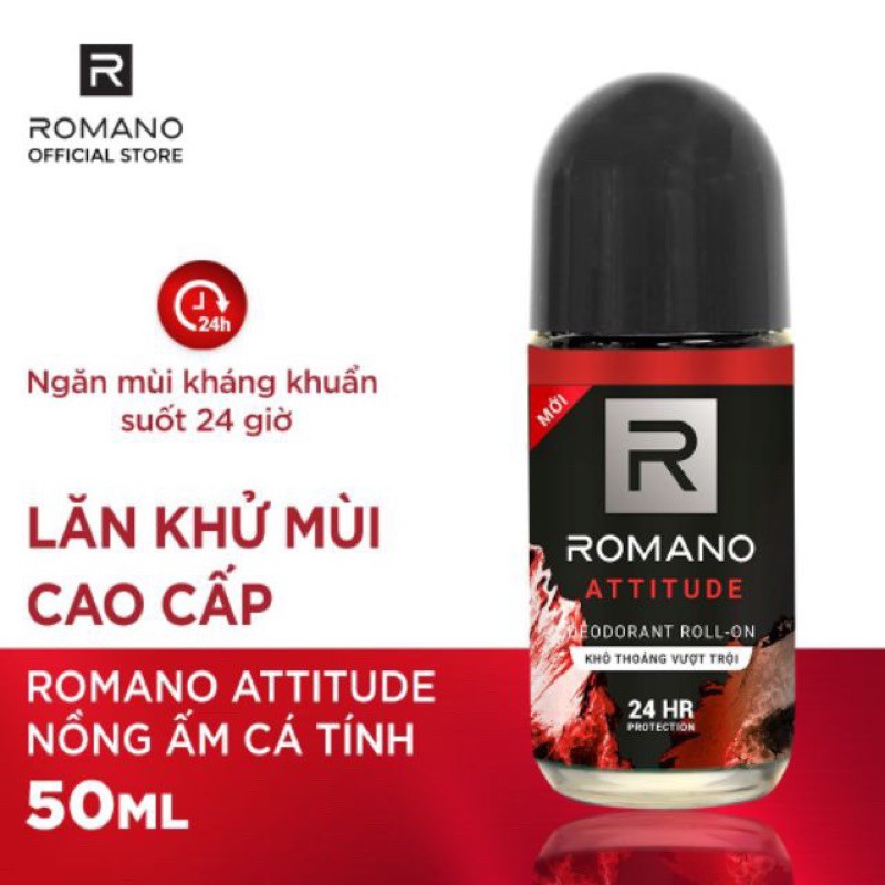 Lăn khử mùi cao cấp ROMANO ATTITUDE 50ml(mầu đỏ)