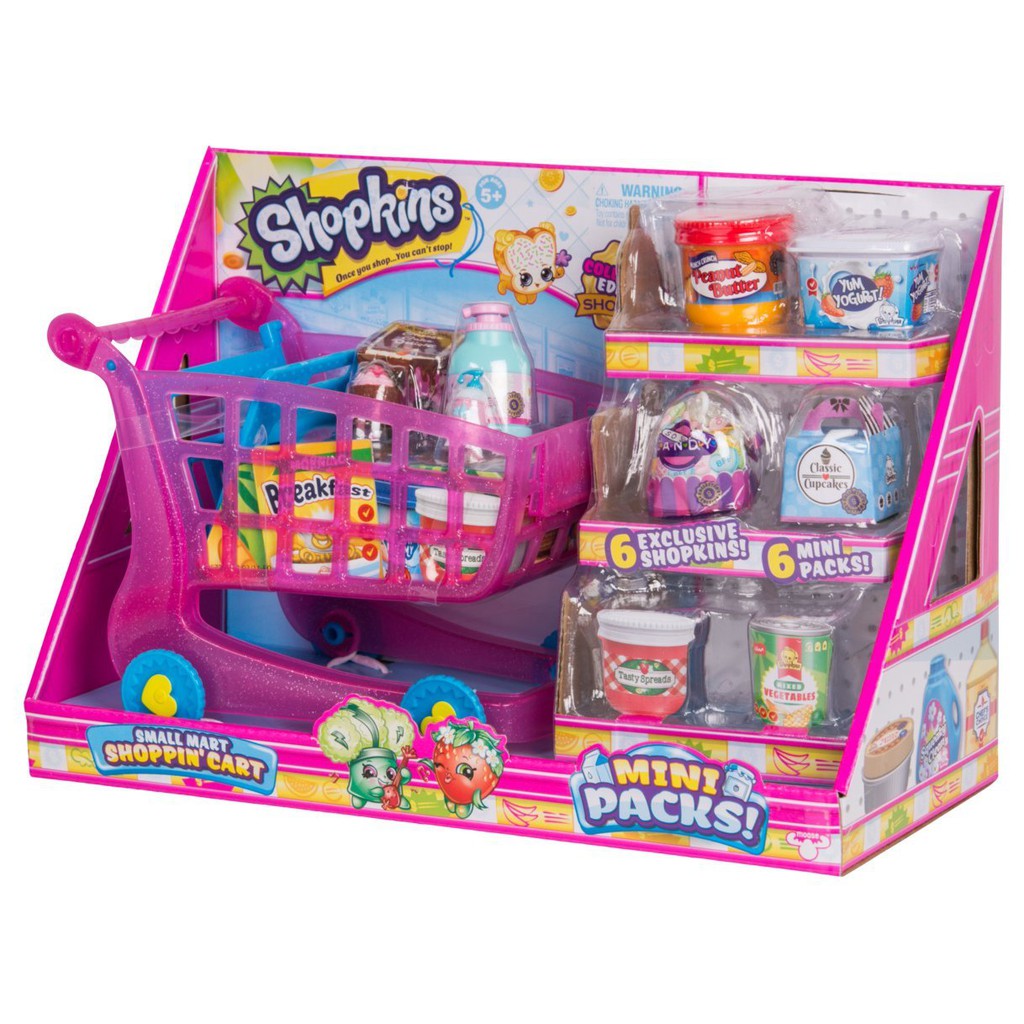 Bộ Đồ Chơi Xe Đẩy Siêu Thị Shopkins Small Mart Shopping Cart (Mỹ)