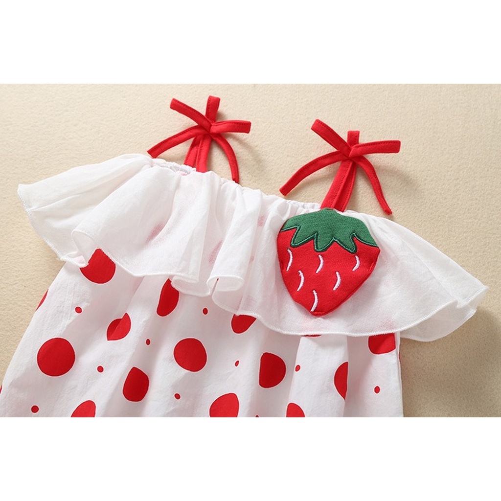 Set đồ mùa hè 2 món gồm áo liền quần không tay + mũ công chúa dễ thương cho bé gái sơ sinh