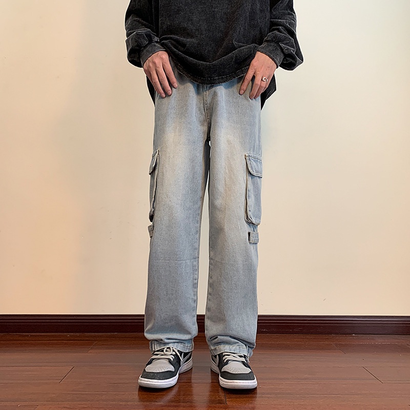 Quần Jean Ống Suông Túi Hộp Kèm Khóa Zip Cực Chất- Cam Kết Hàng Y hình