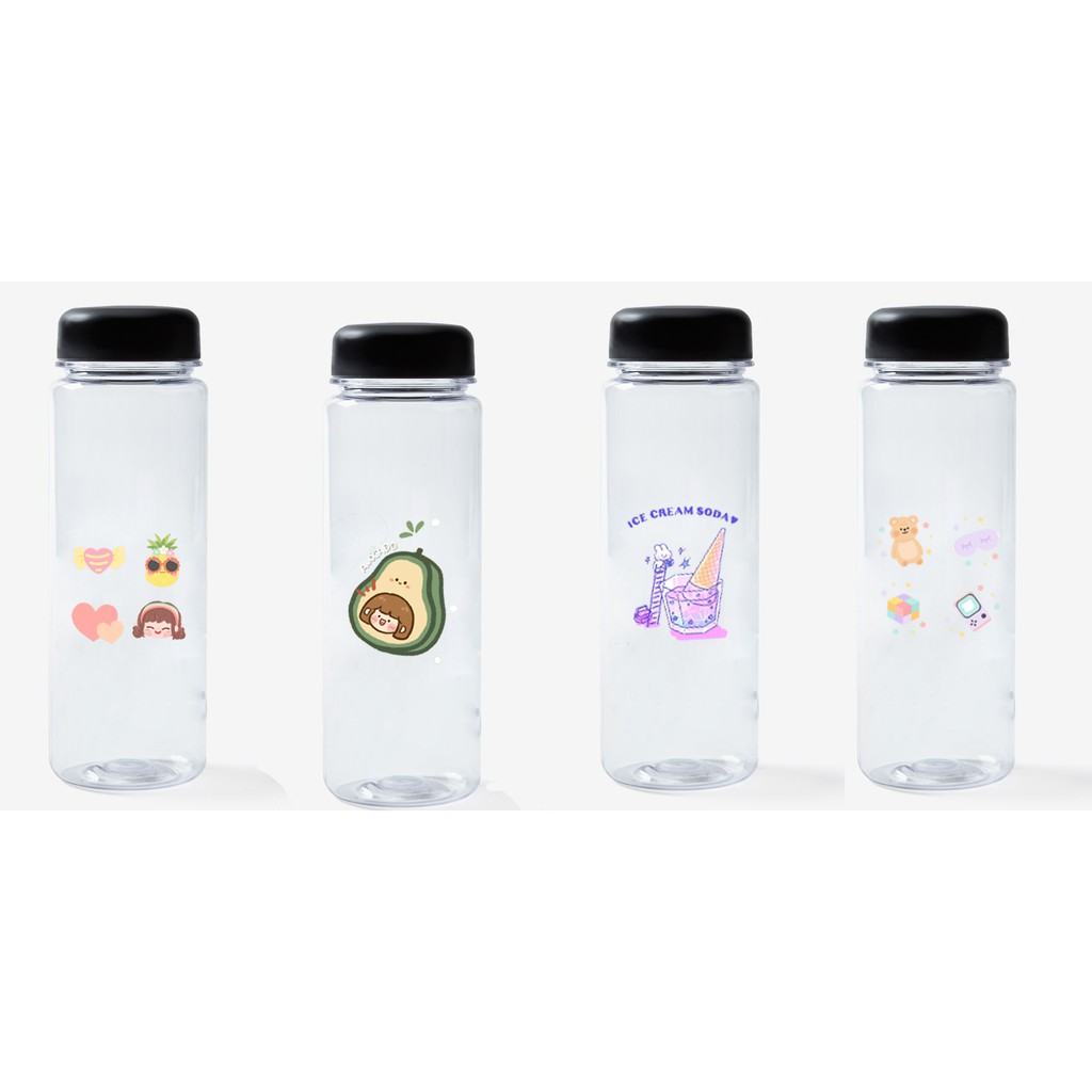 Bình nước roro jump nhựa in màu BNI29 500ml bình nước hoạt hình bình nước dễ thương
