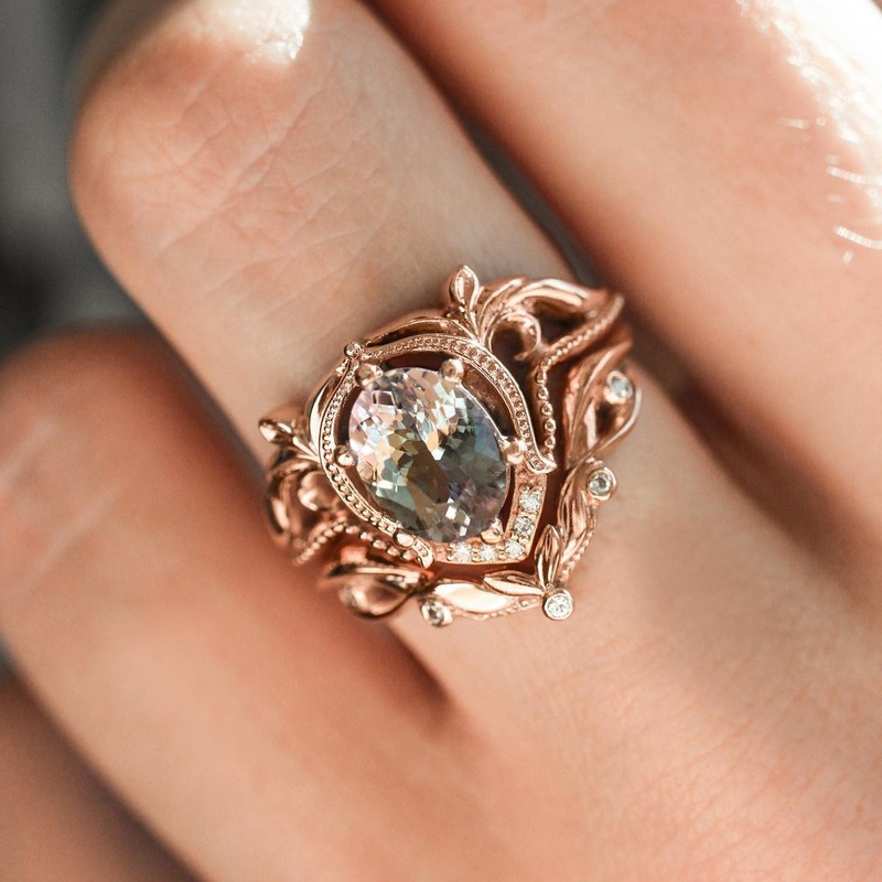 Nhẫn Mạ Vàng Hồng 18k Đính Đá Opal Sang Trọng Cho Nữ